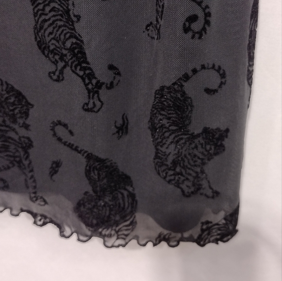Divided H&M Velvet Tiger Print Bodycon Mini Dress Women's M Black Romantic - Picture 3 of 8